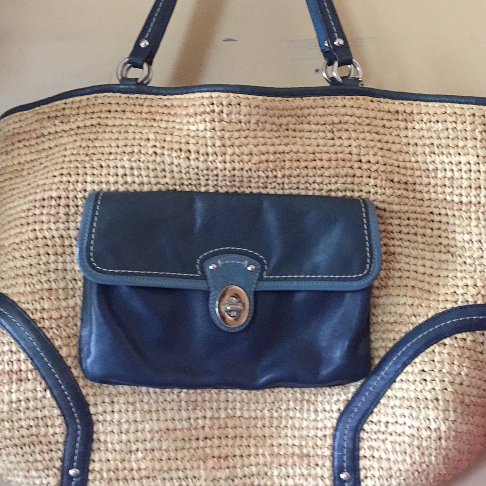 Coach straw tote bag